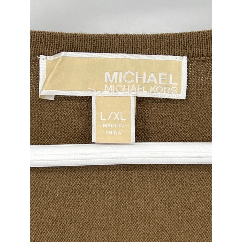 MICHAEL KORS Poncho Sweater V-Neck LARGE/XL Fall Western Lagenlook‎ Fringe
